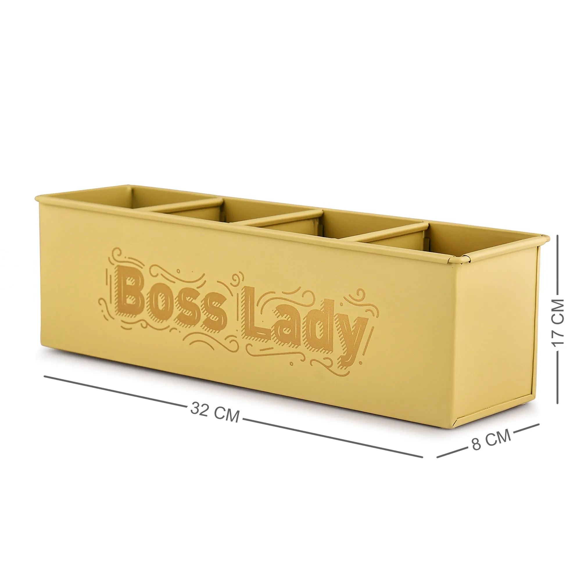 Elan Boss Lady All In One Multifunctional Office Supplies Desk Organizer- Daisy Yellow