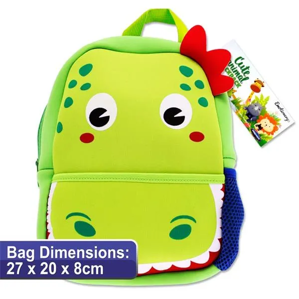 Emotionery Neoprene Cute Animal Junior School Bag - Dinosaur