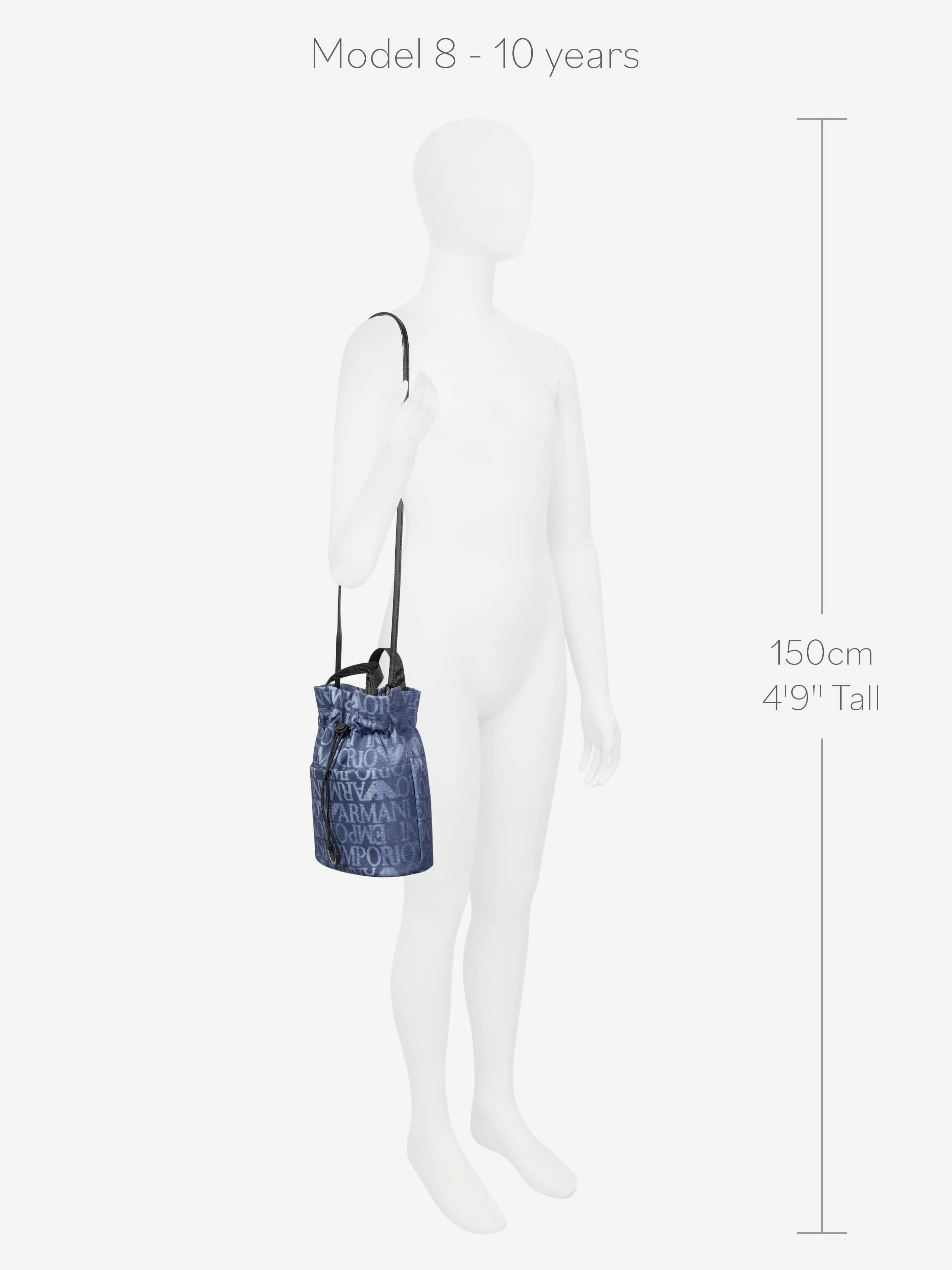 Emporio Armani Girls Logo Bucket Bag in Blue