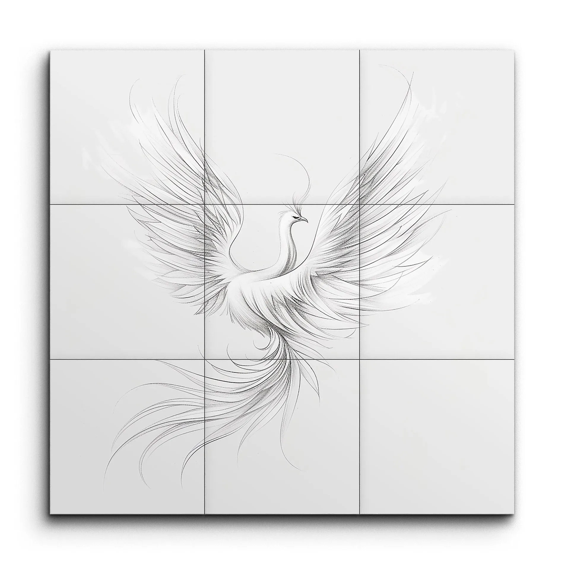 Ethereal Phoenix: Graceful Minimalist Art