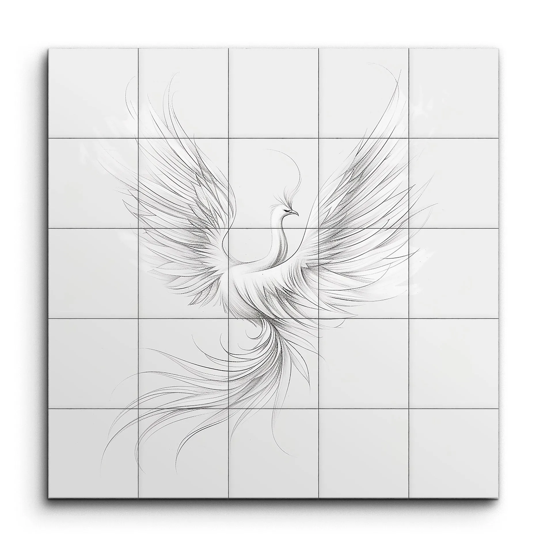 Ethereal Phoenix: Graceful Minimalist Art