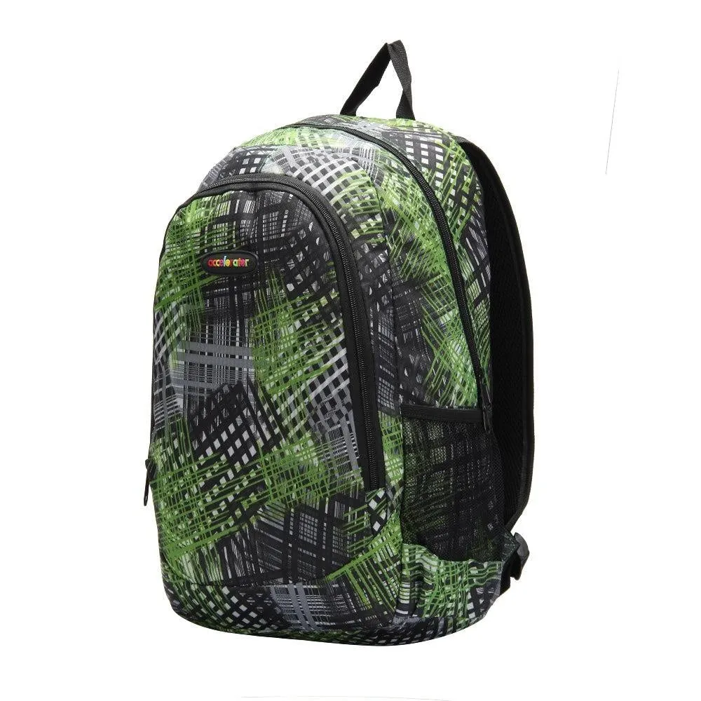 FabSeasons Green Accelorator Polyester Graphic Printed Backpack