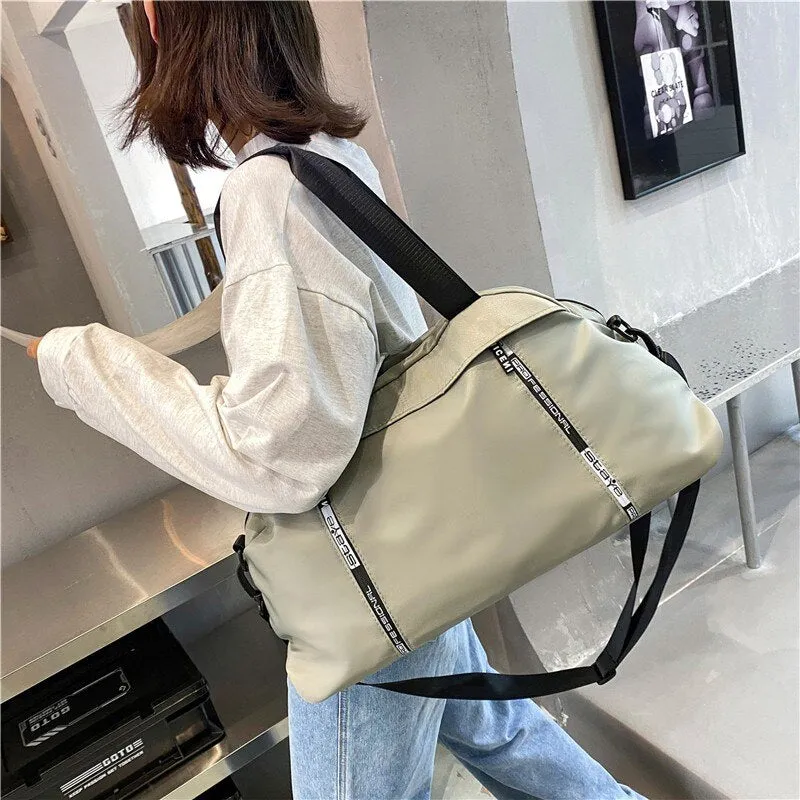 Fashion Women's Bag Trendy Solid Color Travel Bags For Girls Large Capacity Yoga Bags Waterproof Oxford Cloth Sports Gym Bags