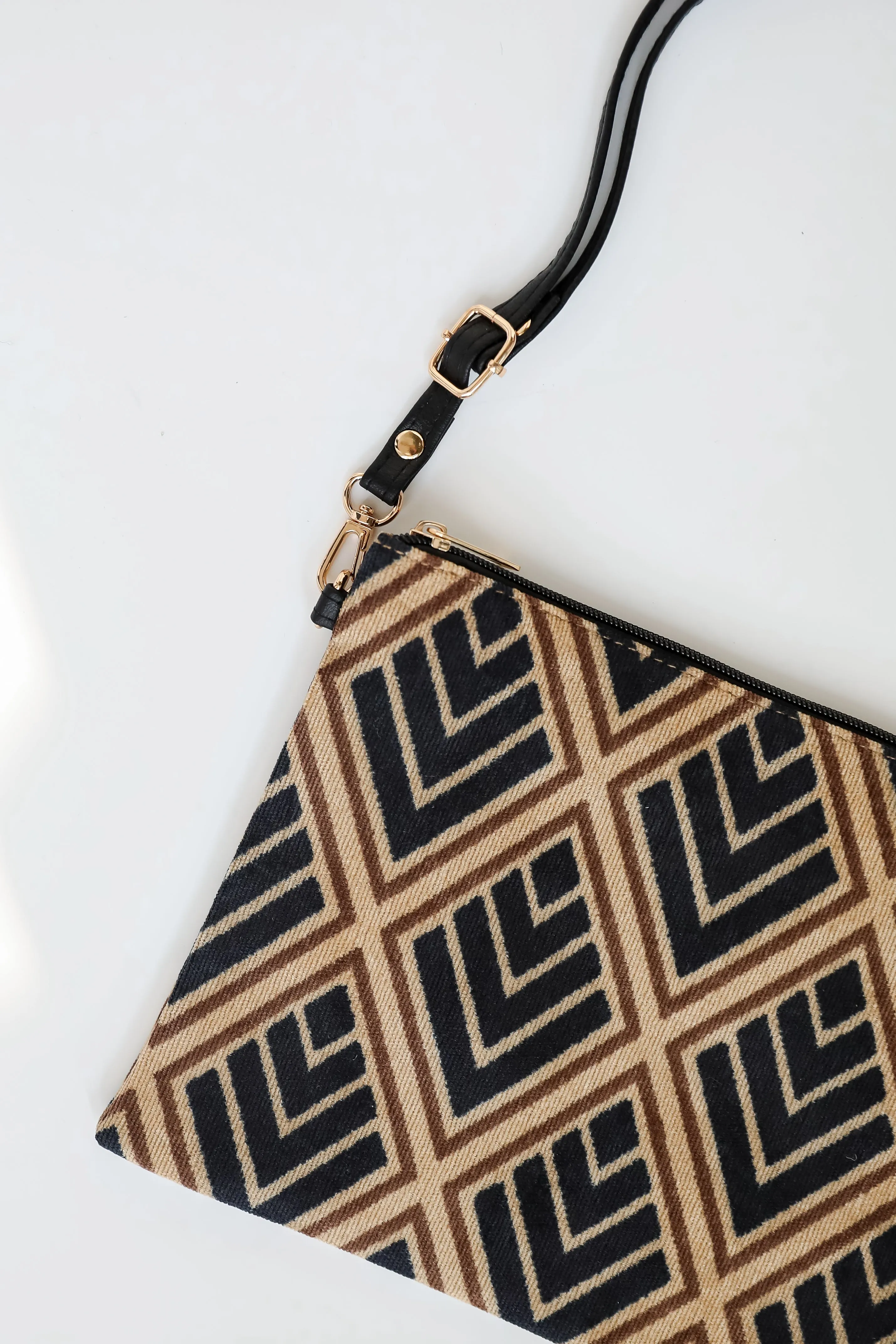 FINAL SALE - Bold Agenda Black Geometric Crossbody Bag