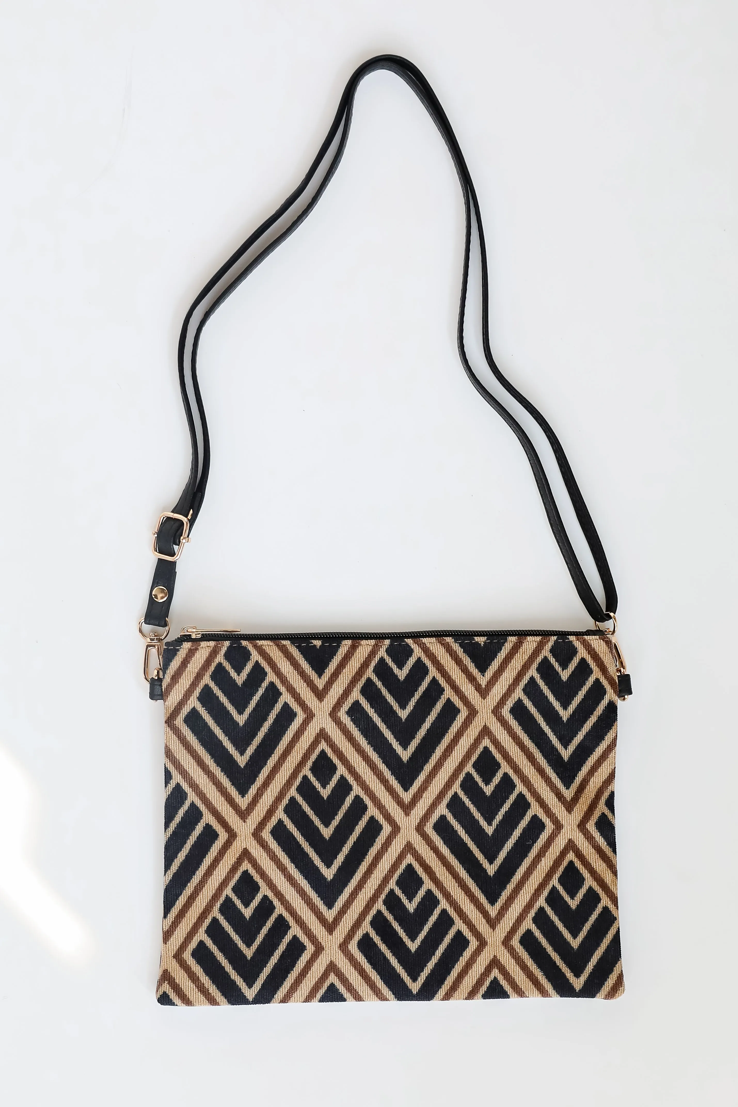 FINAL SALE - Bold Agenda Black Geometric Crossbody Bag