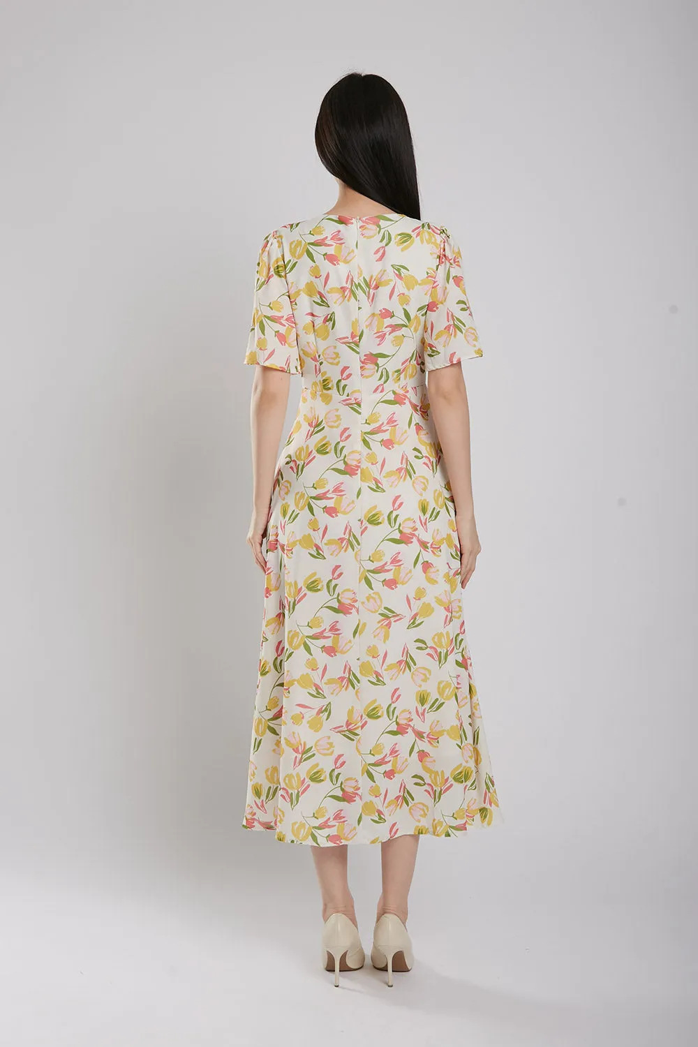 Flynn Maxi Dress in Yellow Floral