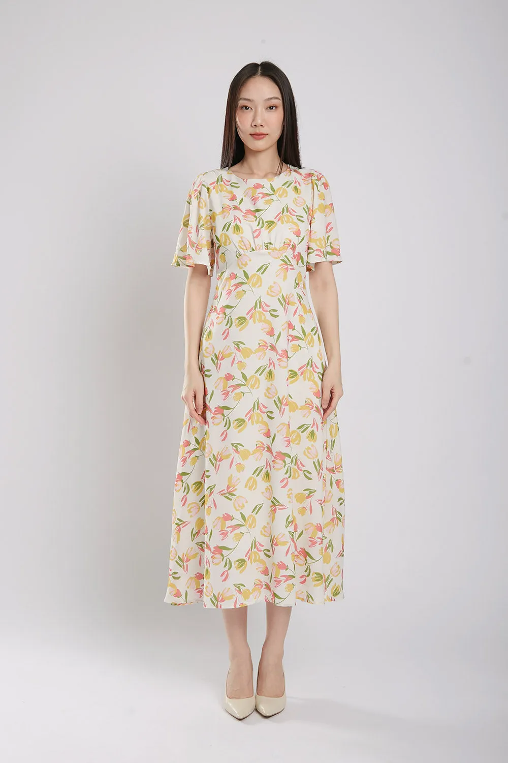 Flynn Maxi Dress in Yellow Floral