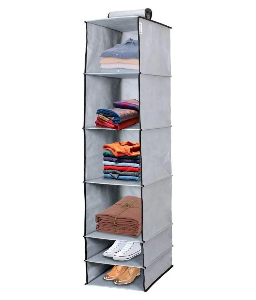 Foldable Hanging Wardrobe Organizer (6 Shelves) - Uniqou™