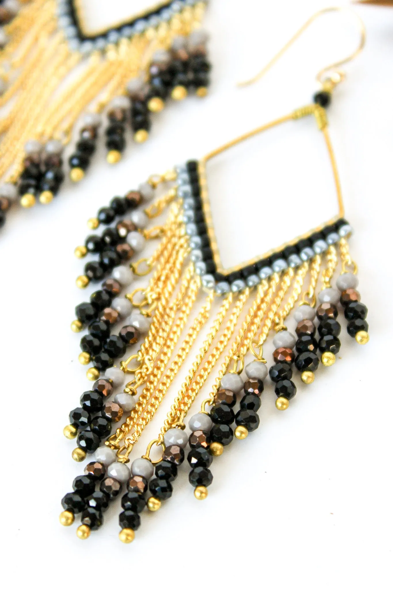 Fringe Thai Crystal Earrings