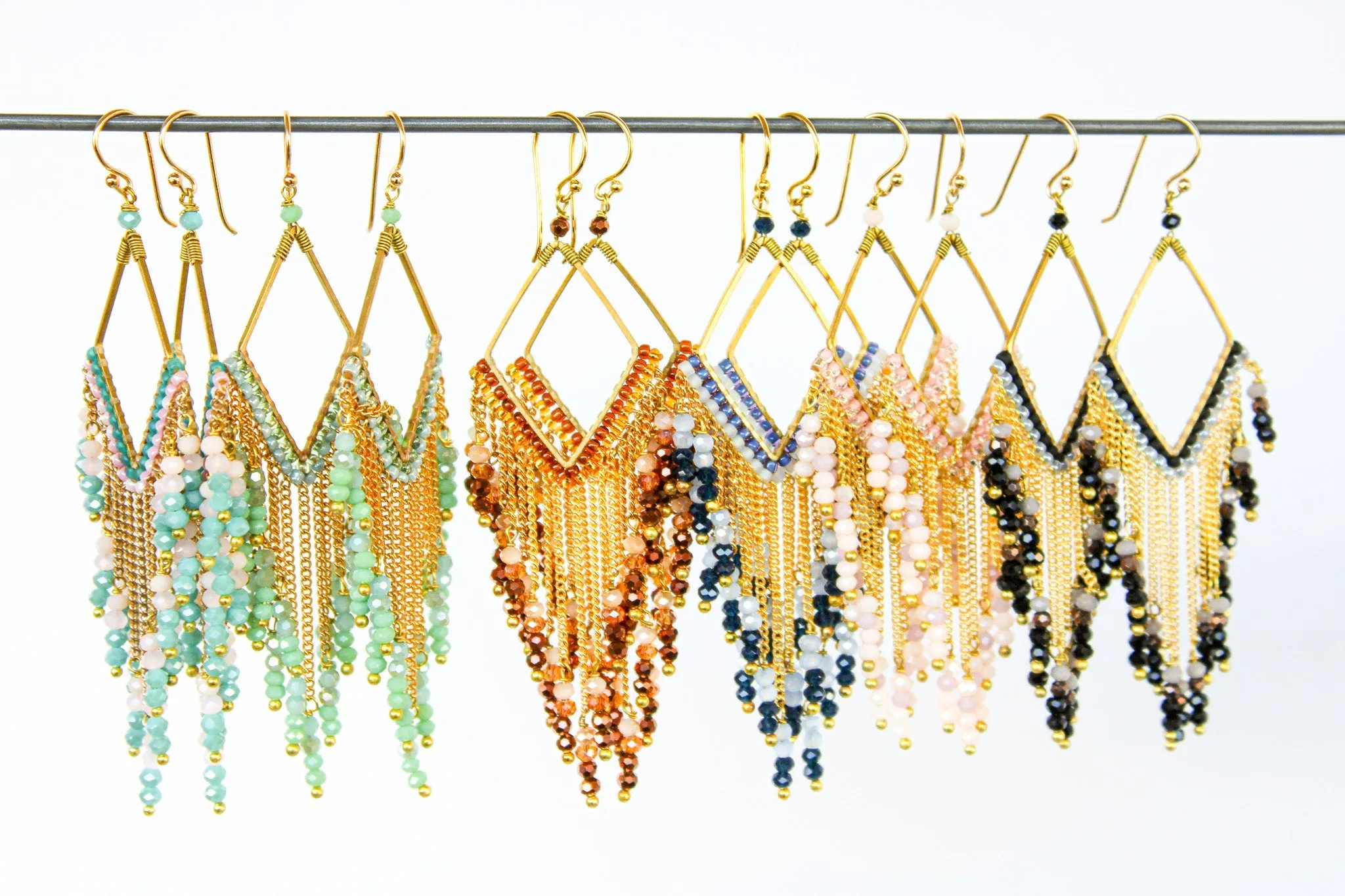 Fringe Thai Crystal Earrings