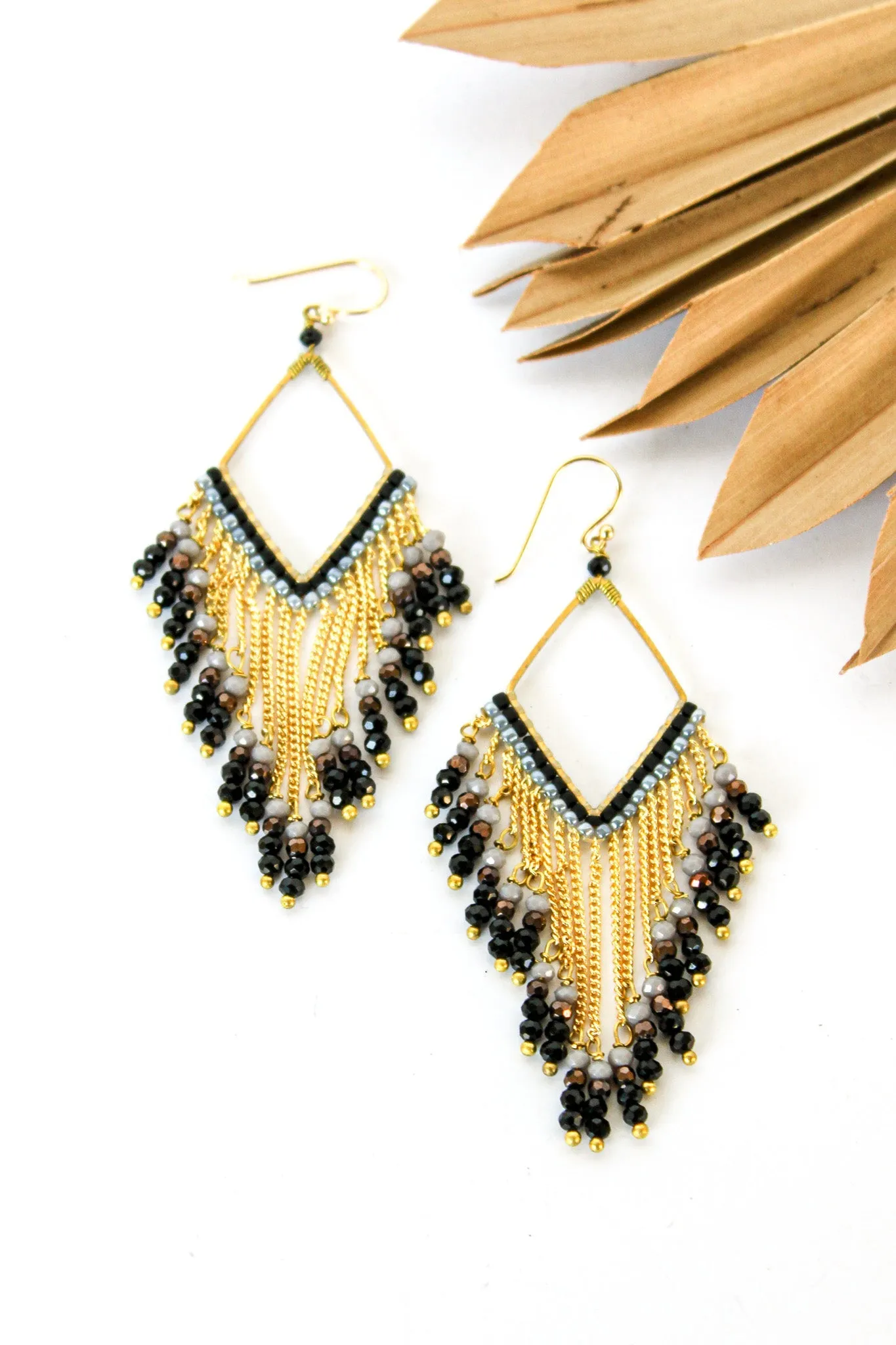 Fringe Thai Crystal Earrings