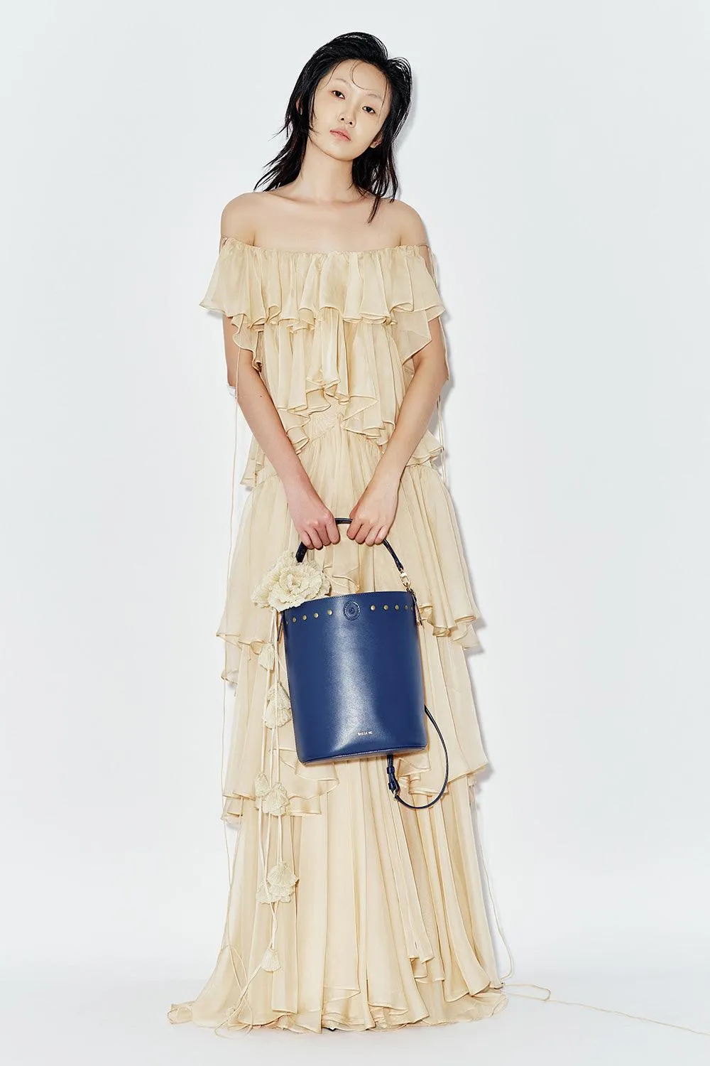 Gelsemium Layered Ruffled Chiffon Floor Length Dress