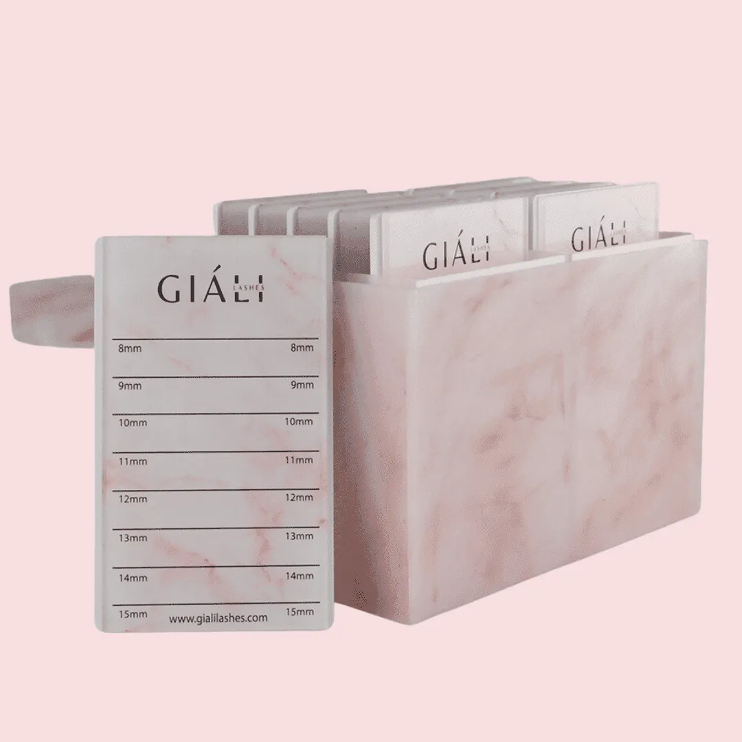 Giali Lashes 10 Tile Hygienic Acrylic Lash Tile Storage Unit Pink Marble