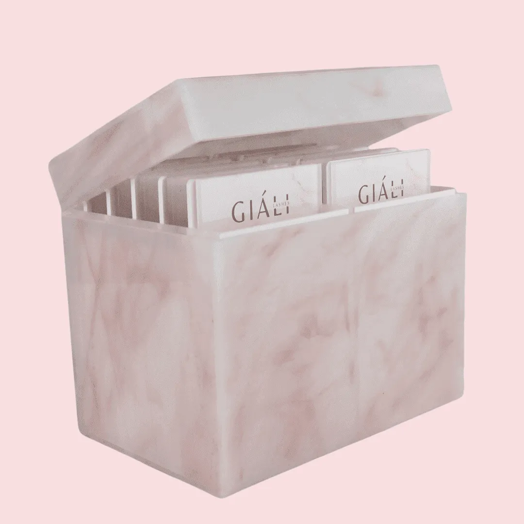 Giali Lashes 10 Tile Hygienic Acrylic Lash Tile Storage Unit Pink Marble