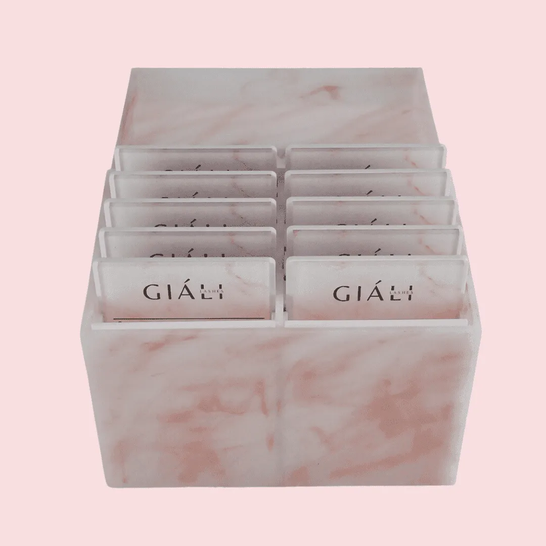 Giali Lashes 10 Tile Hygienic Acrylic Lash Tile Storage Unit Pink Marble