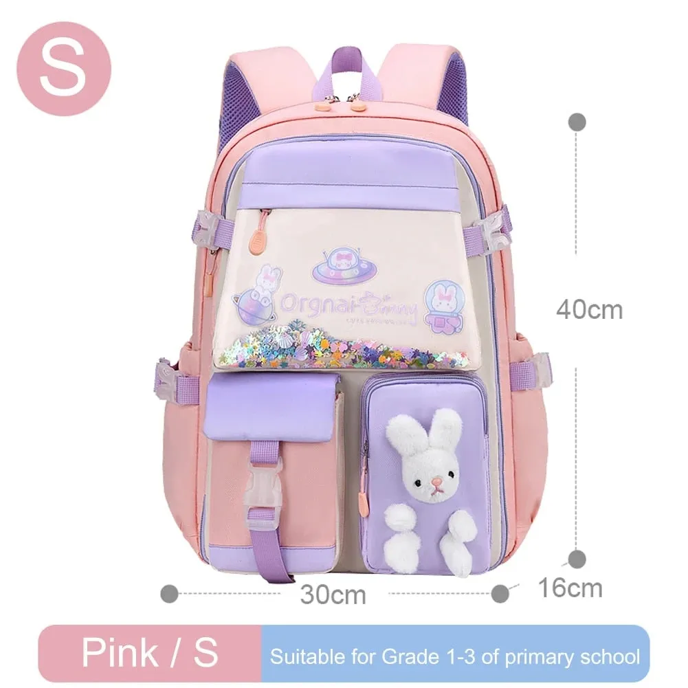 Girl Children Backpack School Bag Back Pack Pink For Kid Child Teenage Schoolbag Primary Kawaii Cute Waterproof Little Class Kit