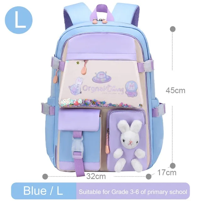 Girl Children Backpack School Bag Back Pack Pink For Kid Child Teenage Schoolbag Primary Kawaii Cute Waterproof Little Class Kit