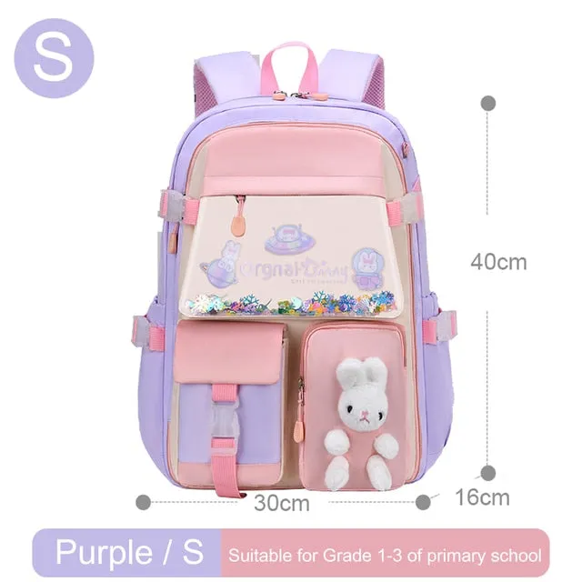 Girl Children Backpack School Bag Back Pack Pink For Kid Child Teenage Schoolbag Primary Kawaii Cute Waterproof Little Class Kit