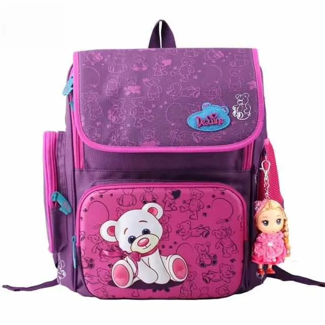 Girls Cartoon School Bags - Orthopedic Children Backpack