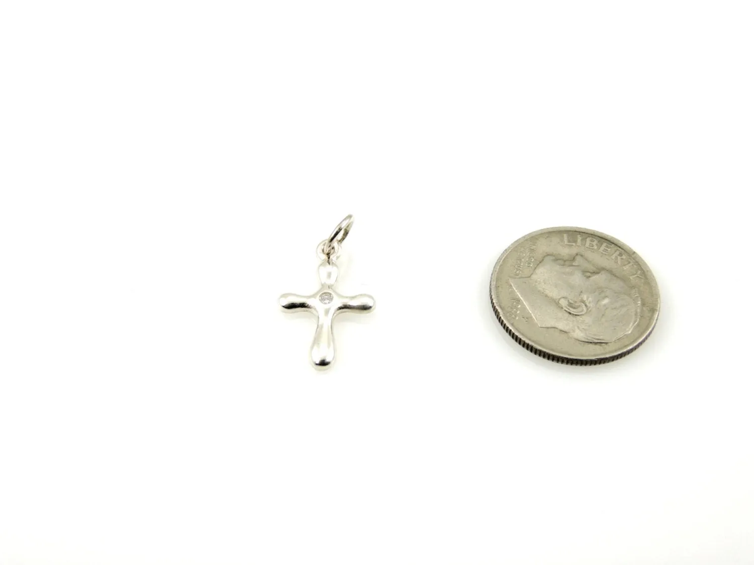 Graceful Cross with Tiny Diamond Necklace