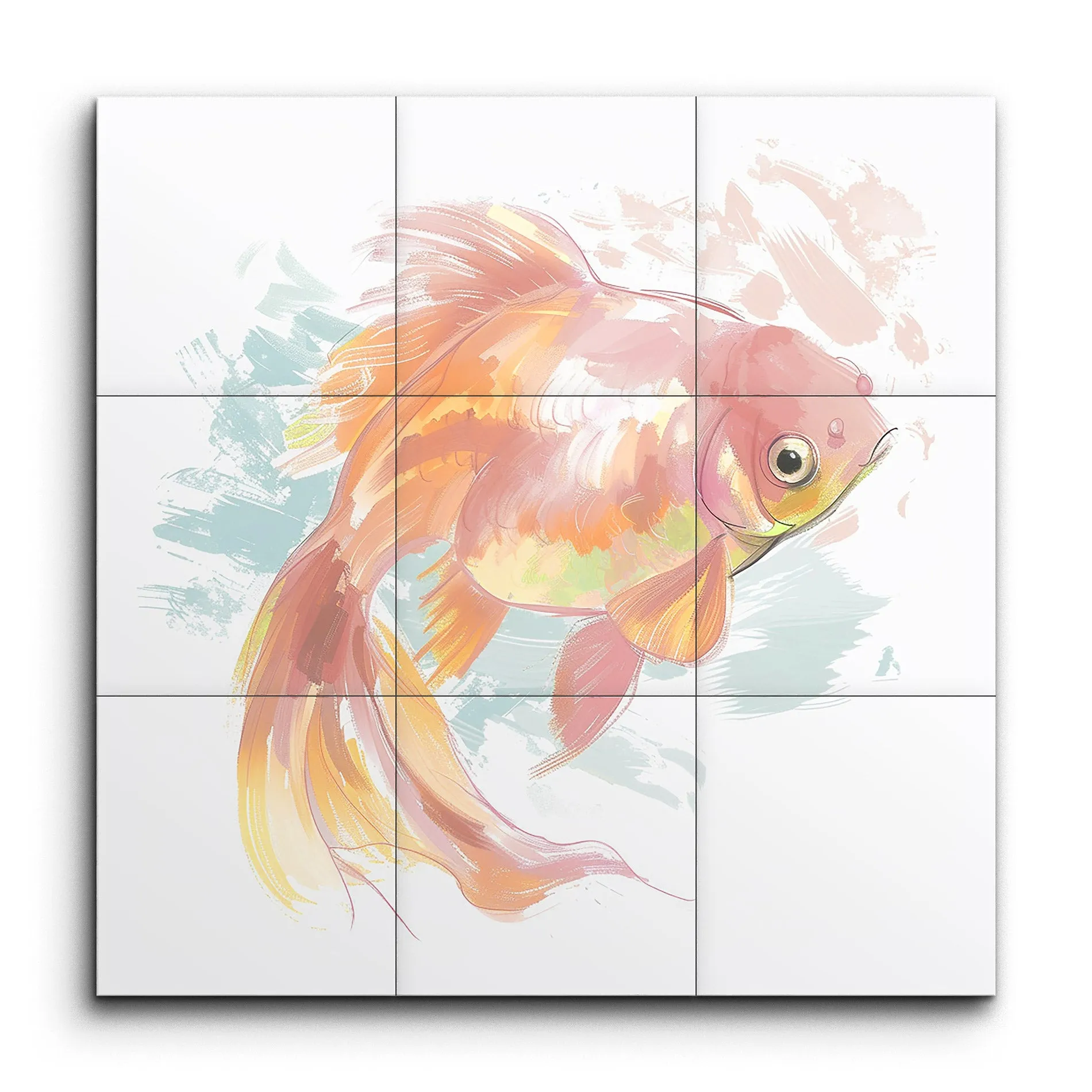 Graceful Goldfish in Watercolor Bliss