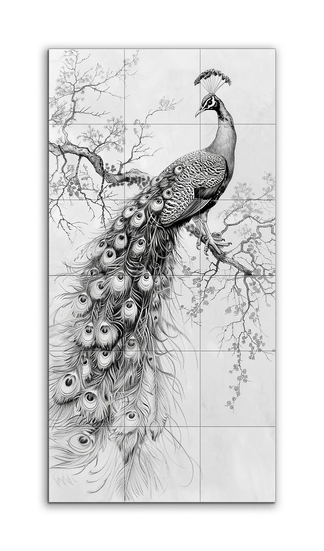 Graceful Peacock on Tree Branch: Timeless Elegance