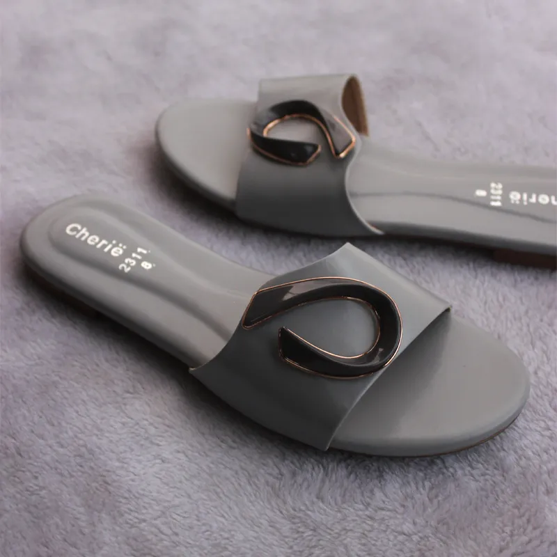 Grey Fancy & Stylish Slippers For Women