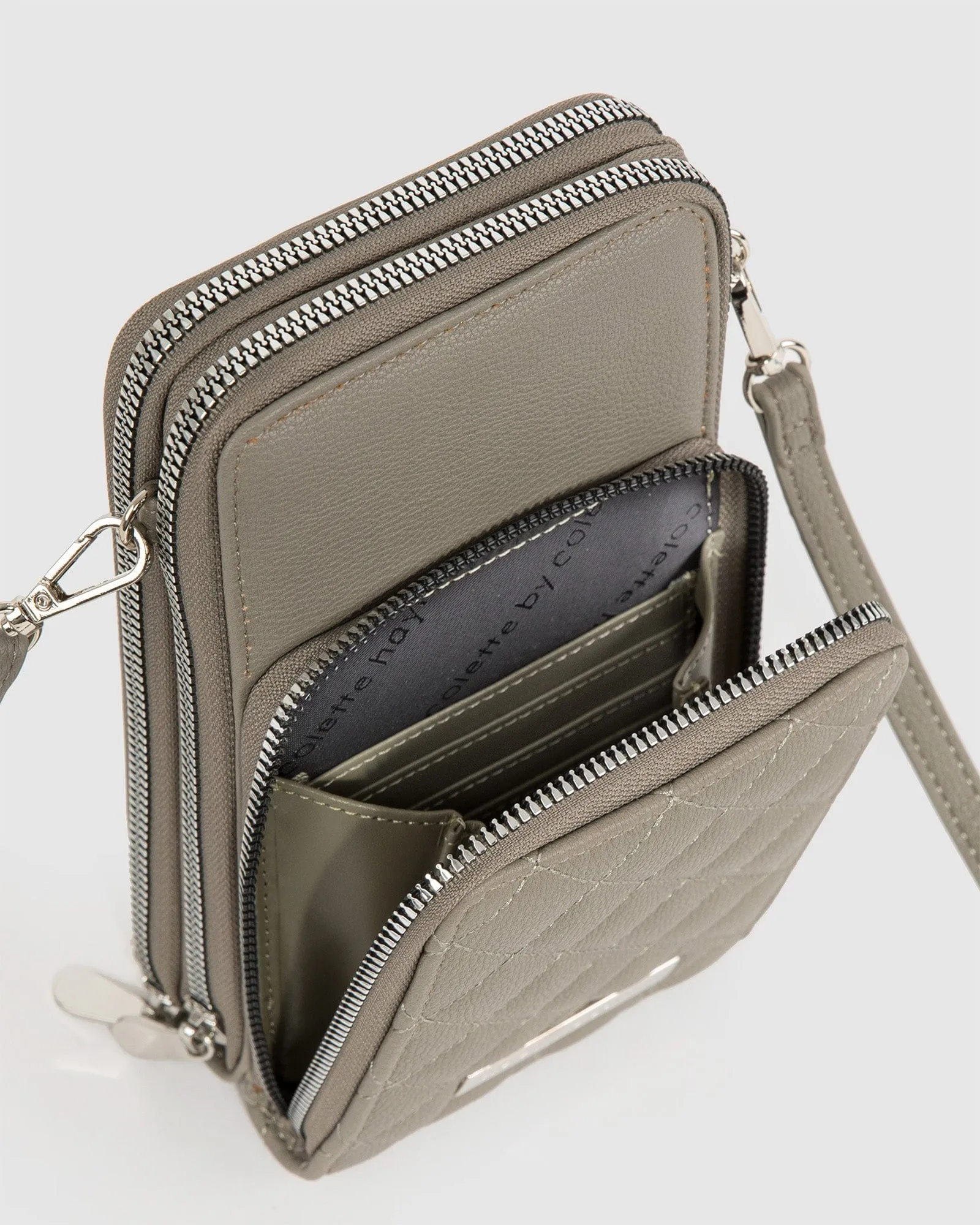 Grey Koni Phone Crossbody Bag