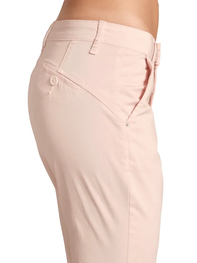 Griffai pantalone Capri a zampetta da donna in raso DGP5059 rosa