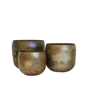 Haveli Planter in Antique Brass Finish - Large