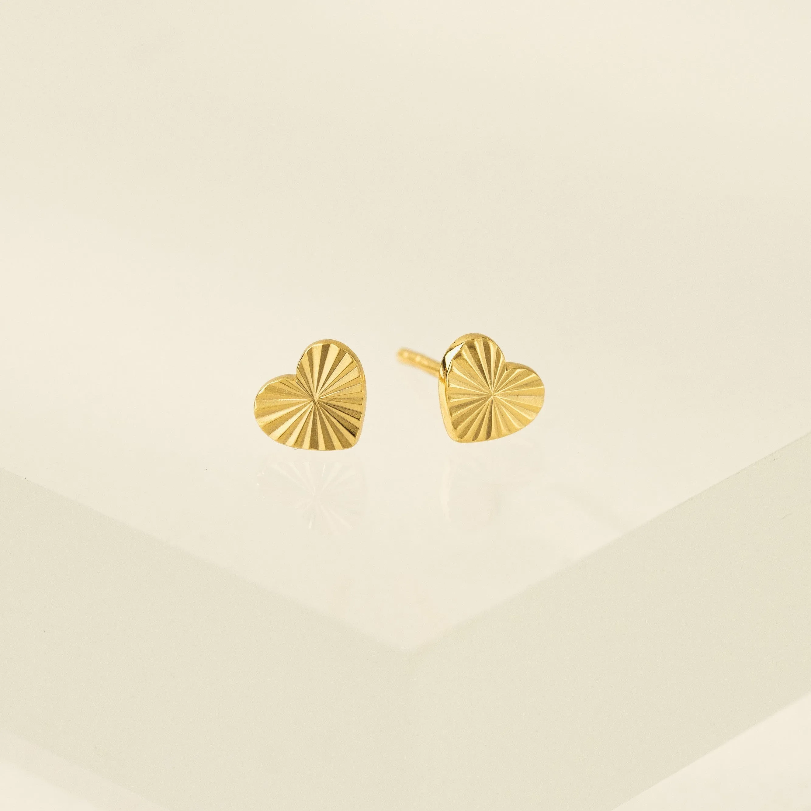 Heart Fluted Stud Earrings