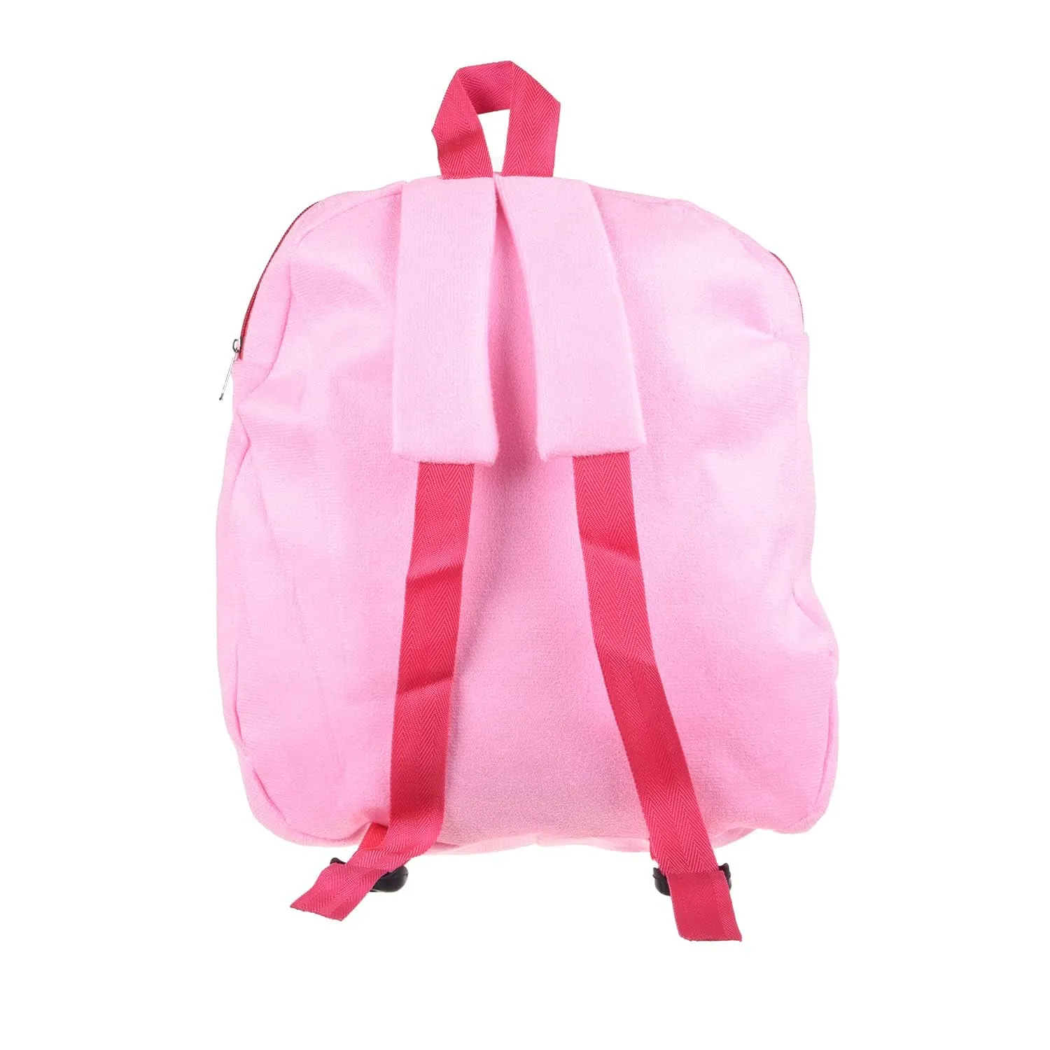 Heart Home Disney Princess Backpack | 2 Compartment Velvet School Bag | School Bag for Kids | Kids School Backpack | Backpack for School | Pink