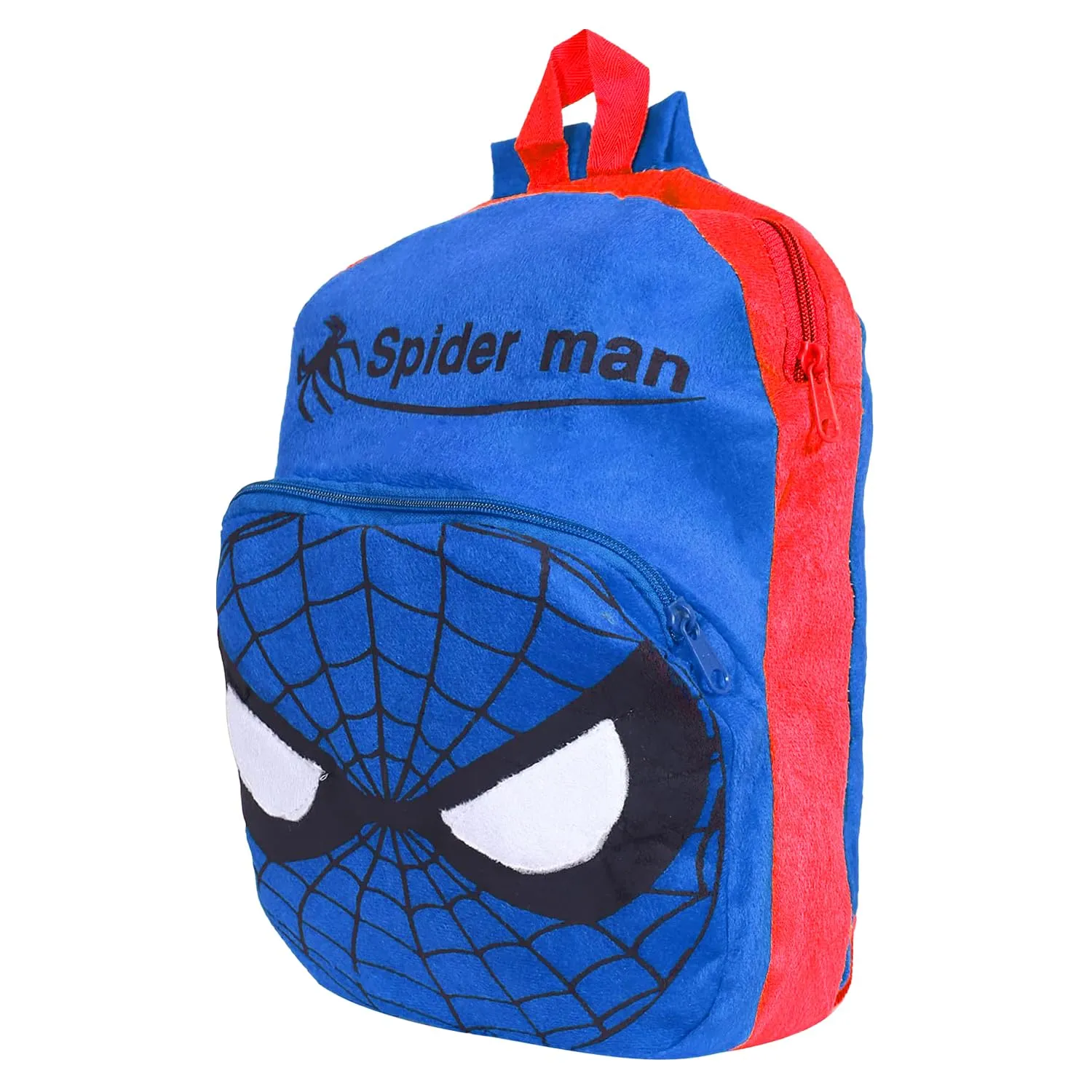 Heart Home Marvel Spiderman Backpack | 2 Compartment Velvet School Bag | School Bag for Kids | Kids School Backpack | Backpack for School | Blue