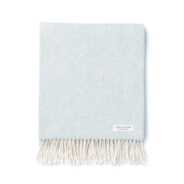 Herringbone Throw in Mist