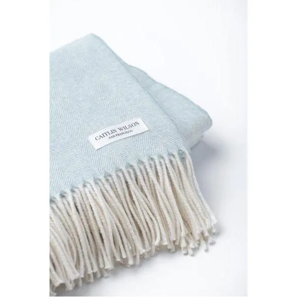 Herringbone Throw in Mist