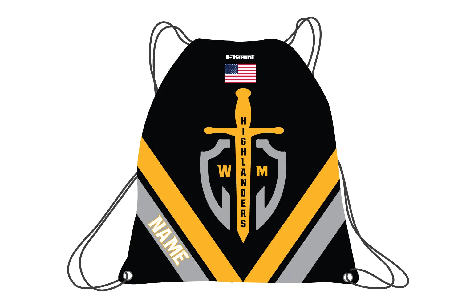 Highlanders Wrestling Club Sublimated Drawstring Bag