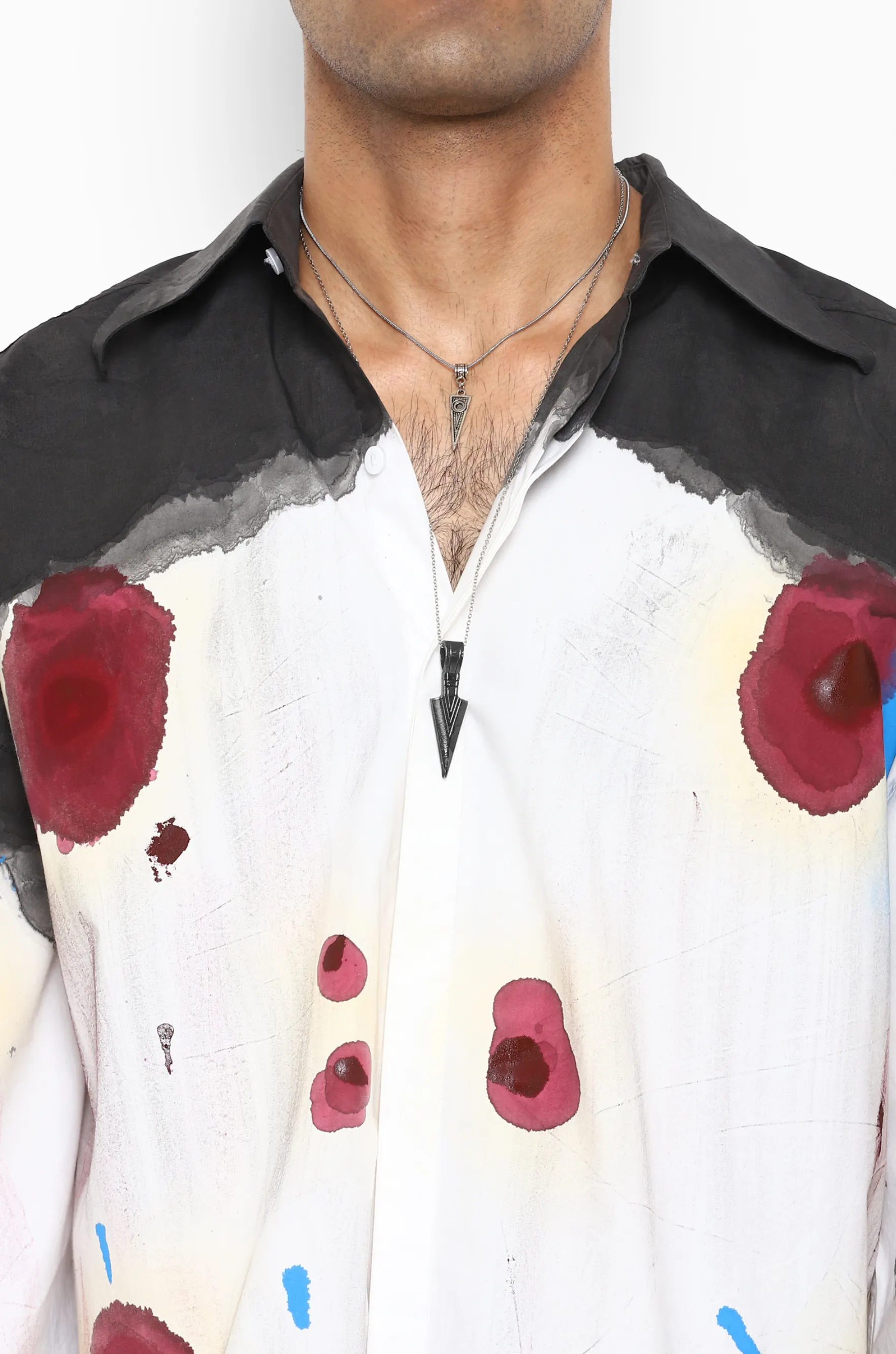 Huemn Blood Washed Shirt (White)