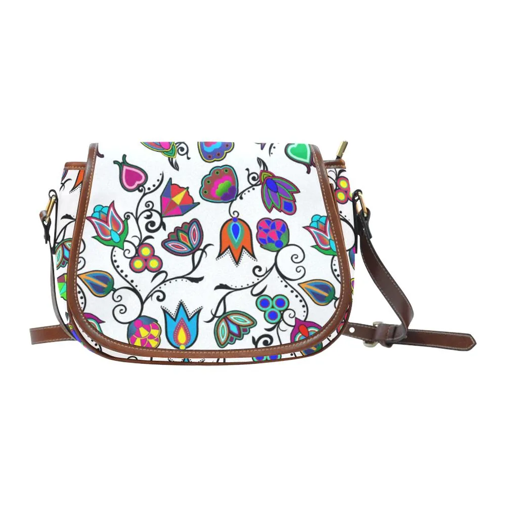 Indigenous Paisley - White Saddle Bag/Large