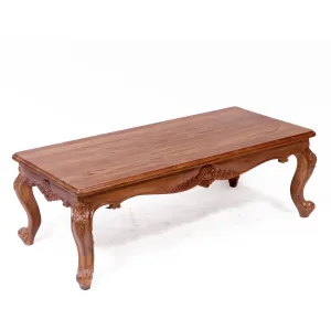 Intricate carved french royal teak center table