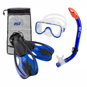 IST CF710809 Kids Snorkeling Set: M71 Mask, SNK08 Snorkel, FK09 Fins & Bag