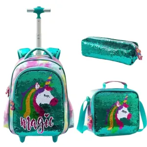 JASMINESTAR -  Schoolbag 3pcs Set Sequin Backpack