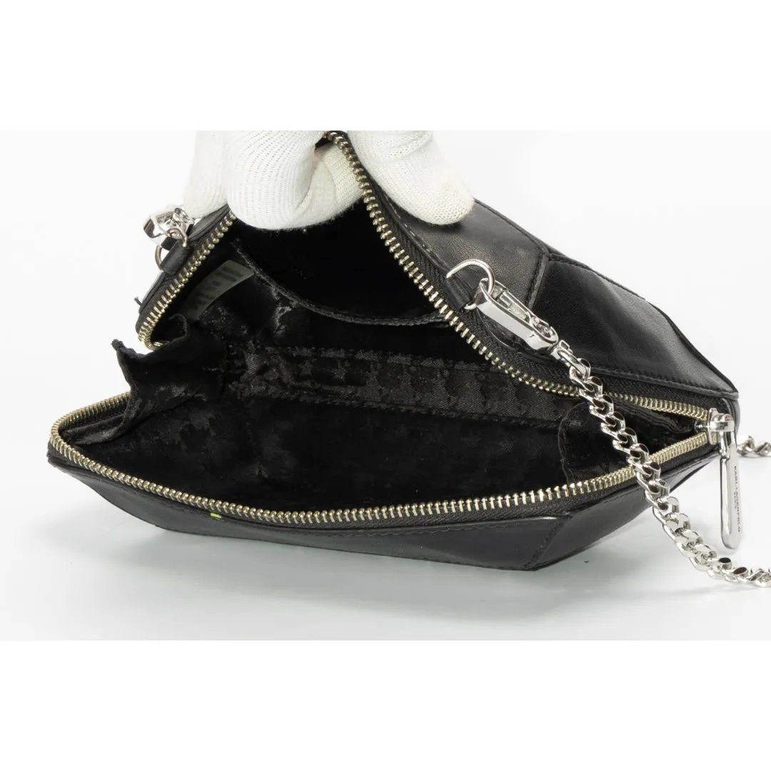 Karl Lagerfeld Black Georgette Crossbody Bag