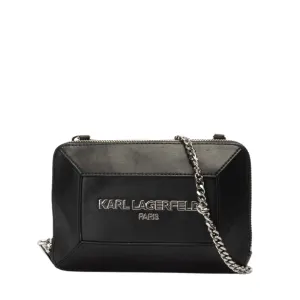 Karl Lagerfeld Black Georgette Crossbody Bag