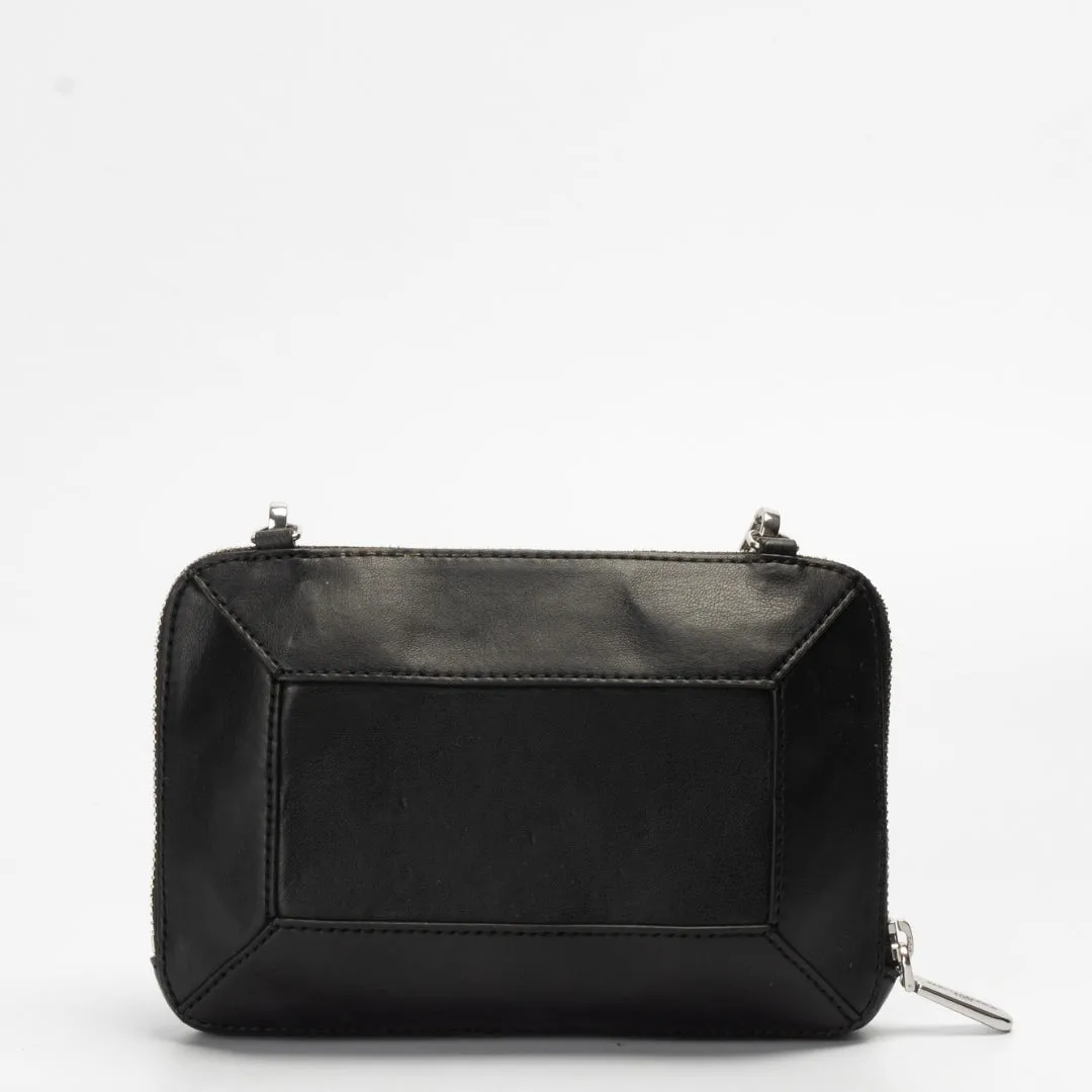 Karl Lagerfeld Black Georgette Crossbody Bag