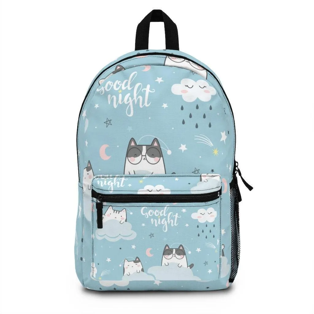 Kawaii Cats Sleeping Backpack, College Backpack, Teens Backpack everyday use, Travel Backpack, Weekend bag, Laptop Backpack