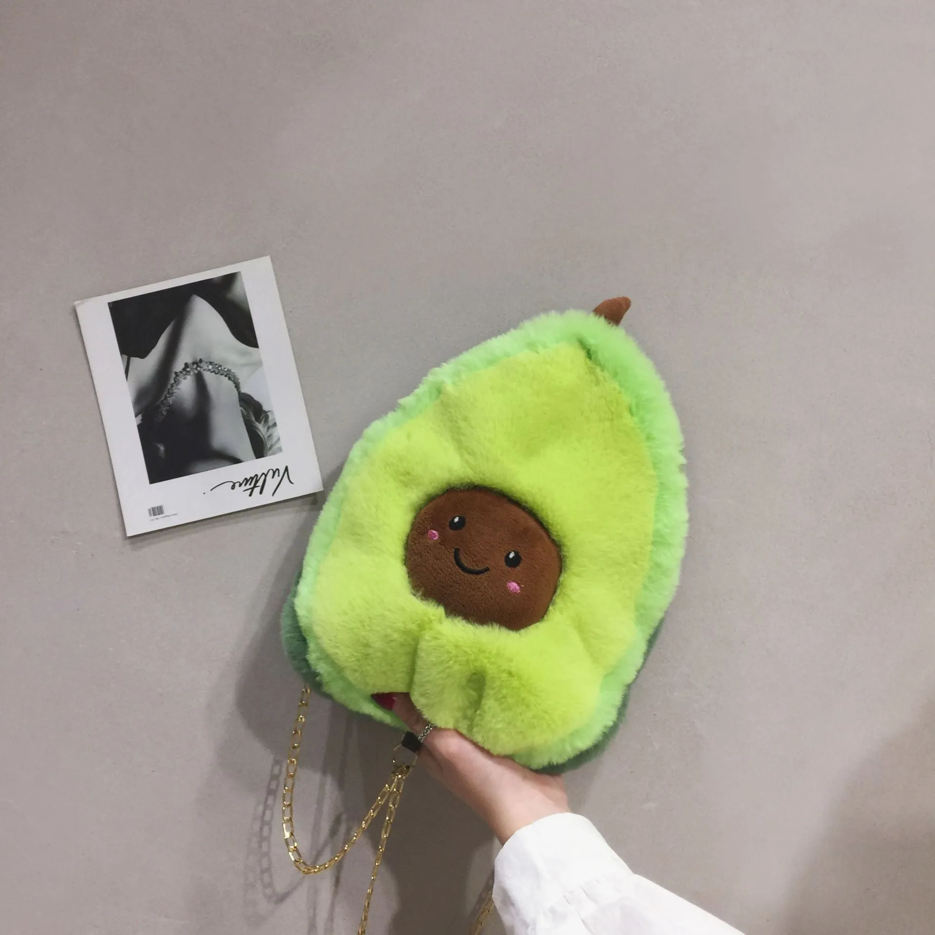 Kawaii Fluffy Avocado Plush Bag - Kawaii Bag