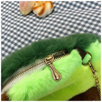 Kawaii Fluffy Avocado Plush Bag - Kawaii Bag