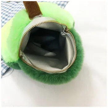 Kawaii Fluffy Avocado Plush Bag - Kawaii Bag