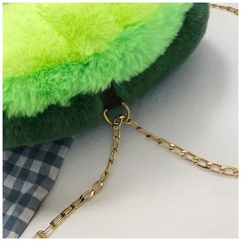 Kawaii Fluffy Avocado Plush Bag - Kawaii Bag