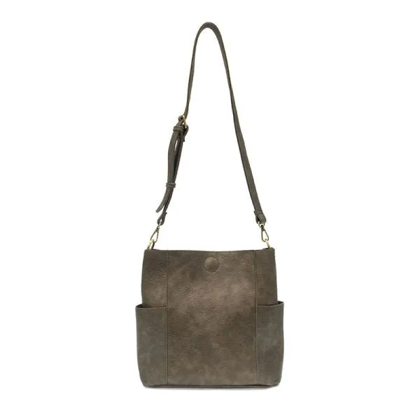 Kayleigh Side Pocket Bucket Bag - L8089-40 -  METALLIC PEWTER